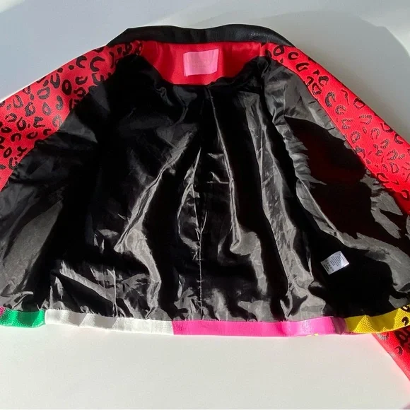 AZALEA WANG Studded Moto Jacket, Wonka Colors Rock Star Game Moto Jacket Sz: XL - Picture 14 of 16